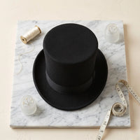 Handmade Wool Felt & Leather Top Hat | Victorian Steampunk Statement Headwear