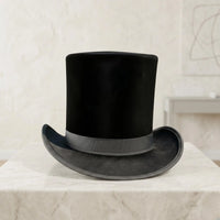 Handcrafted Black Silk Victorian Top Hat | Steampunk Formal Headwear