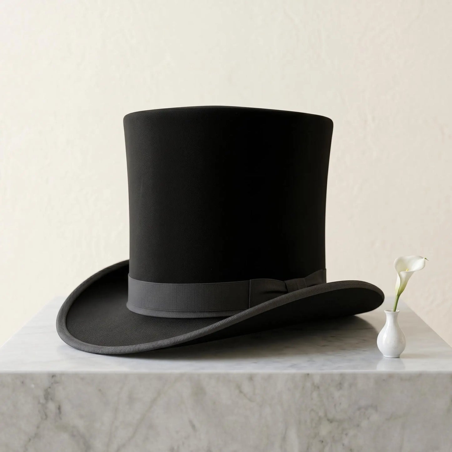 Handcrafted Black Silk Victorian Top Hat | Steampunk Formal Headwear