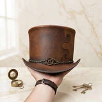 The Ultimate Steampunk Leather Top Hat | Handmade Victorian Gothic Costume Hat