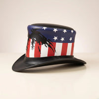 Stand Out in Bold American Style Handmade Leather Steampunk Top Hat