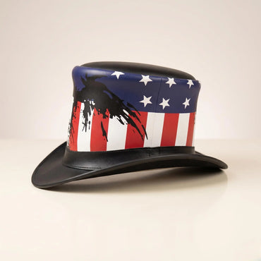 Stand Out in Bold American Style Handmade Leather Steampunk Top Hat