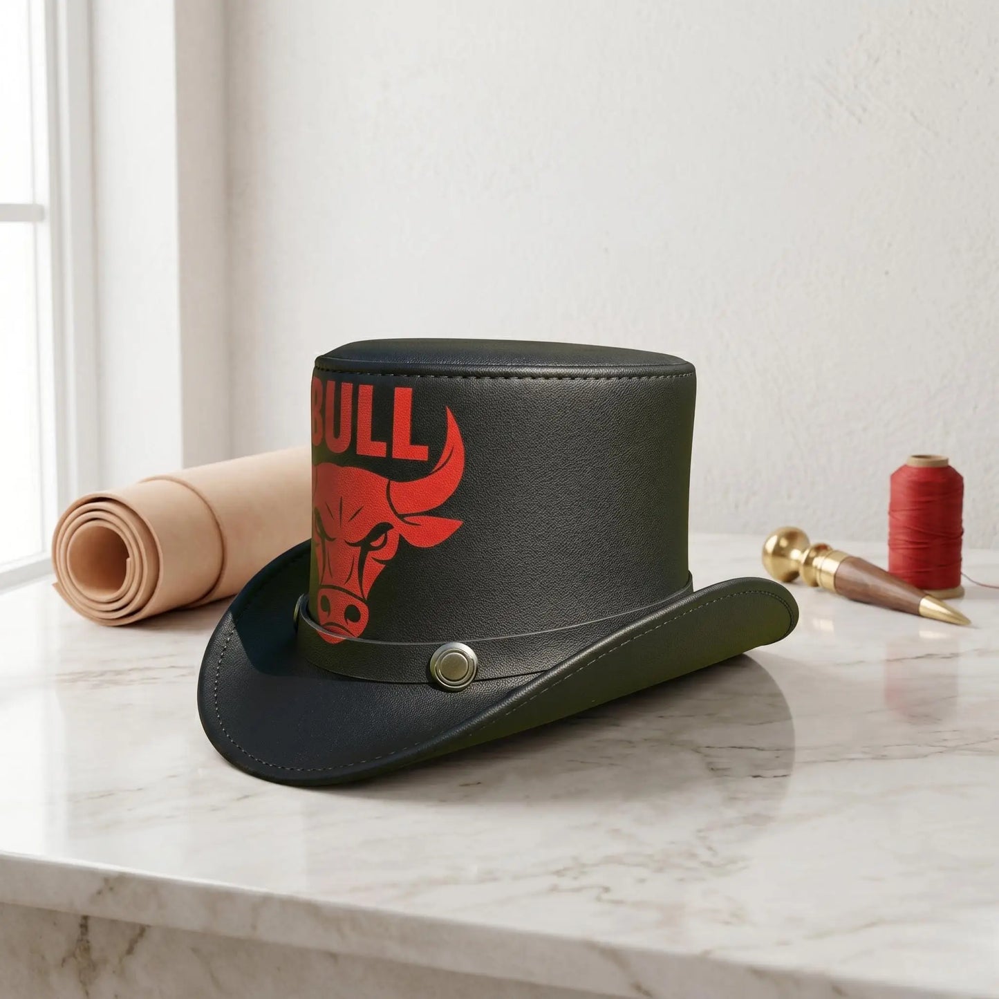 Unleash Your Inner Rebel Handmade Leather Bull Top Hat