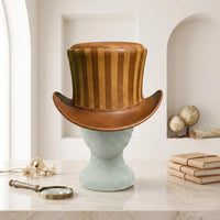 Handcrafted Striped Leather Top Hat – Steampunk & Victorian Cosplay Edition