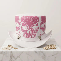 Handmade White Skull Top Hat – Gothic Steampunk Cosplay Headwear