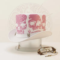 Handmade White Skull Top Hat – Gothic Steampunk Cosplay Headwear