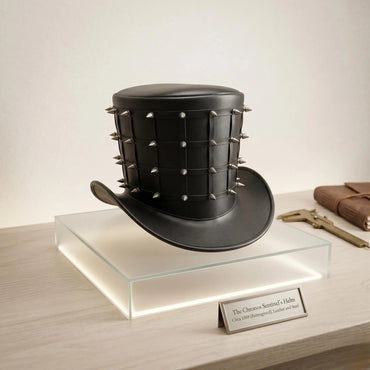 Unleash Your Edge: Handcrafted Gothic Spike Studded Leather Top Hat