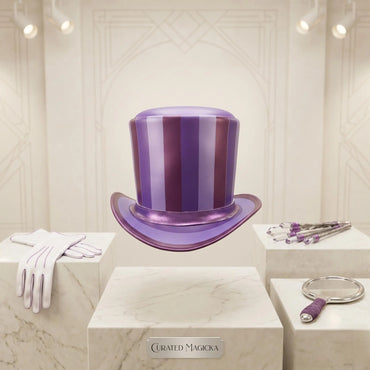 Handcrafted Purple Striped Leather Steampunk Top Hat – Victorian Gothic Cosplay Accessory