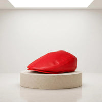 Men's Genuine Leather Flat Cap | Classic Ivy Style Driving Hat