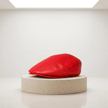Men's Genuine Leather Flat Cap | Classic Ivy Style Driving Hat