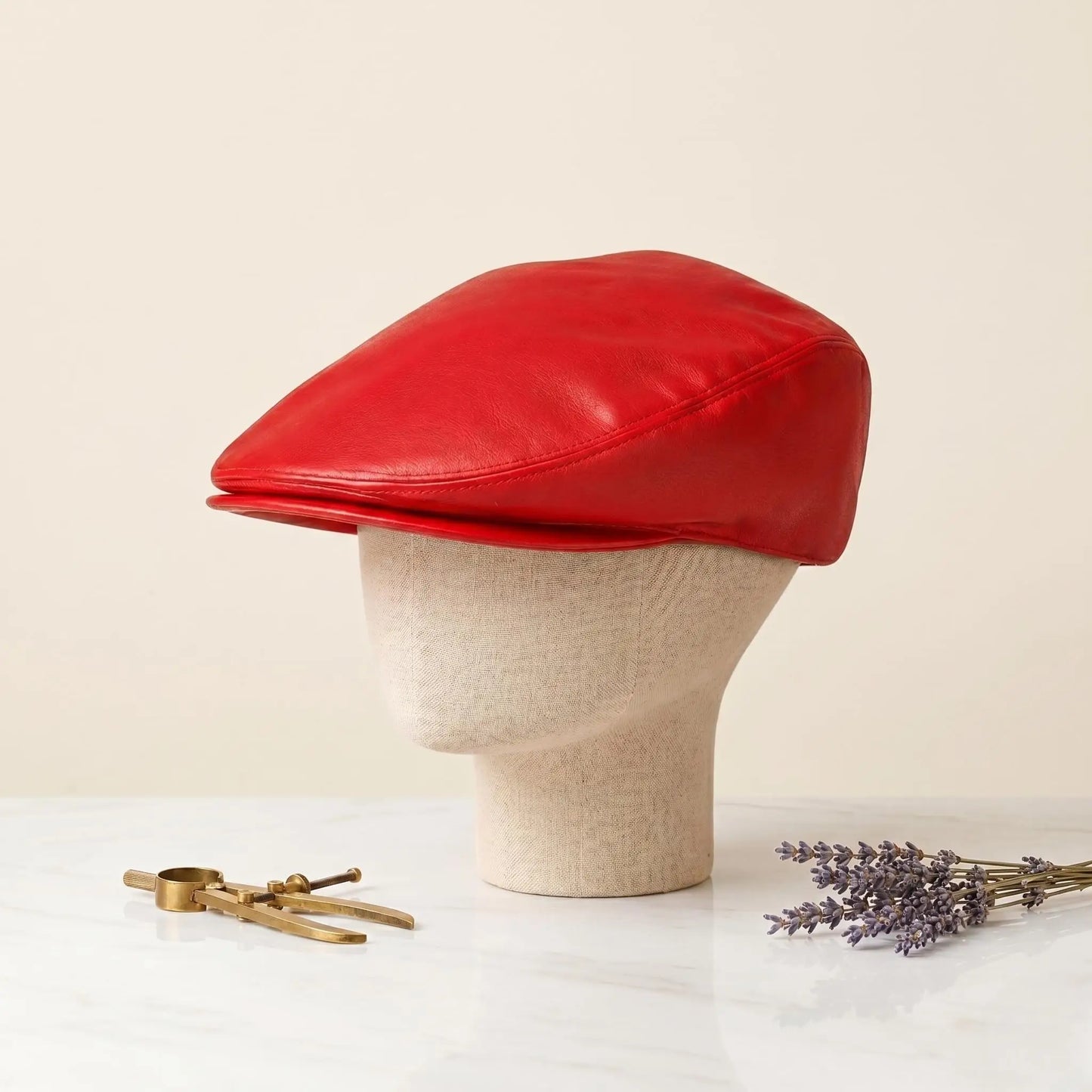 Men's Genuine Leather Flat Cap | Classic Ivy Style Driving Hat