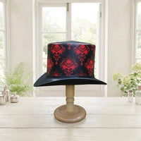 Red Leather Steampunk Top Hat | Gothic, Victorian & Festival Headwear