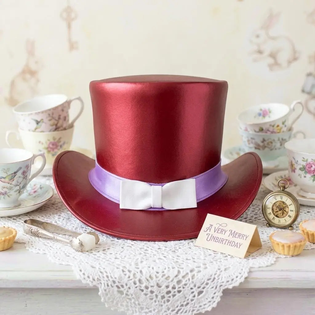 Ultimate Red Leather Top Hat Victorian Cosplay & Steampunk Costume Accessory