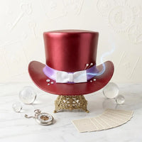 Ultimate Red Leather Top Hat Victorian Cosplay & Steampunk Costume Accessory