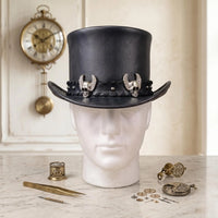 Command Attention The Ultimate Gothic Leather Top Hat