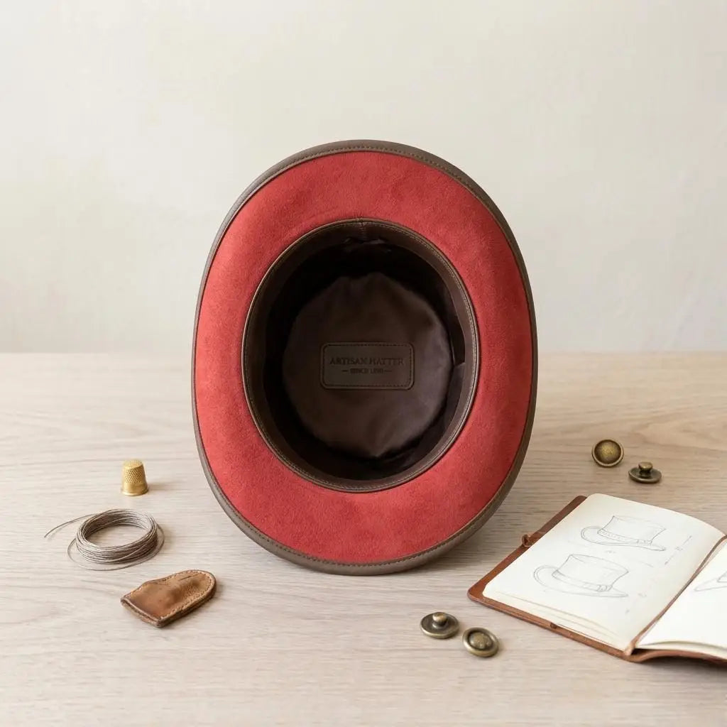 Step Into Bold Vintage Style The Red Leather Steampunk Top Hat
