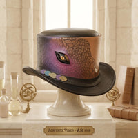 Handmade Leather Dragon Top Hat | Steampunk Gothic Festival Wear