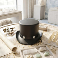 Handmade Black Leather Steampunk Top Hat | Victorian Gothic Statement Hat