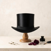 Handmade Black Silk Top Hat – Victorian, Steampunk & Gothic Costume Accessory