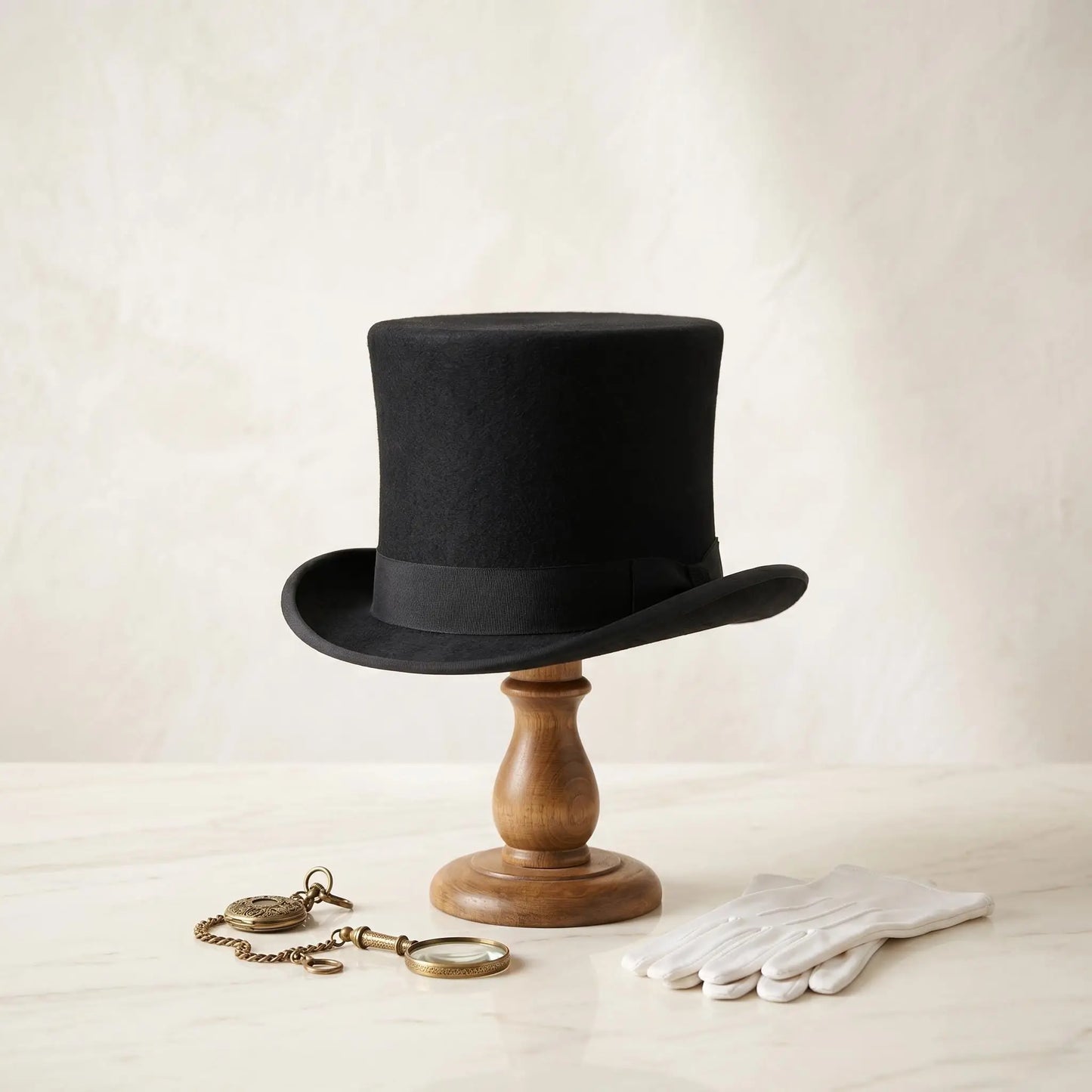 Handmade Black Silk Top Hat – Victorian, Steampunk & Gothic Costume Accessory