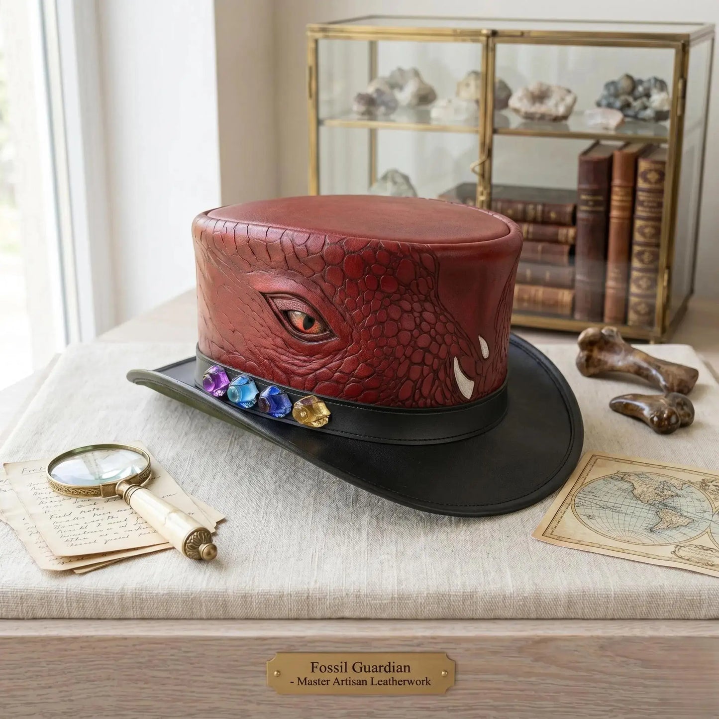 Unleash the Beast Handmade Red Dragon Steampunk Top Hat