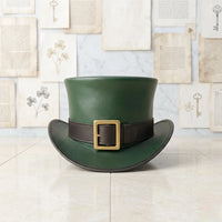 Green Leather Top Hat – Handmade Steampunk & St. Patrick’s Day Cosplay Hat