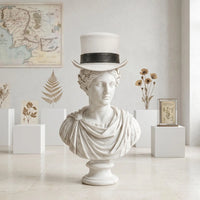 Handmade White Leather Top Hat – Victorian & Steampunk Statement Headwear