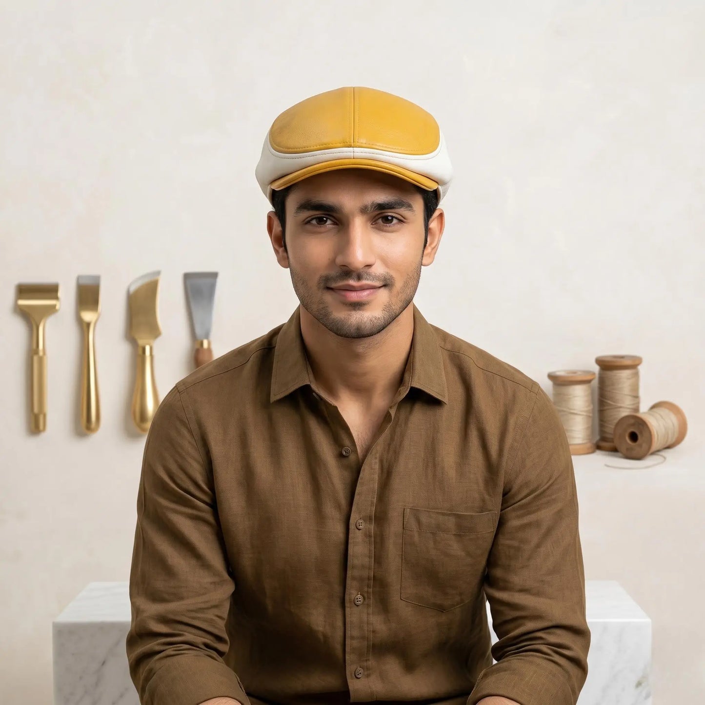 Leather Flat Cap – Vintage Driving & Ivy Style Hat
