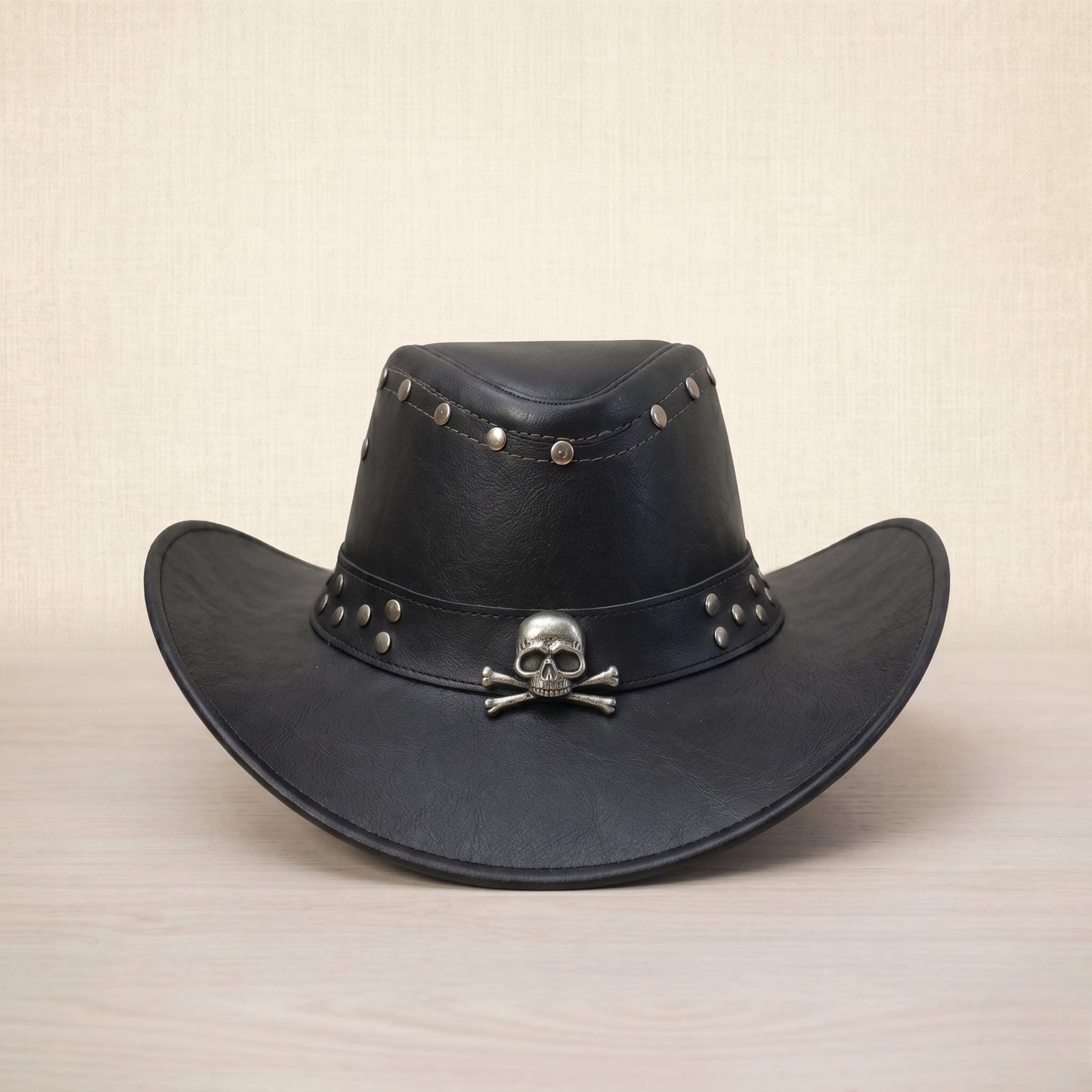Stand Out with the Ultimate Skull Leather Cowboy Hat