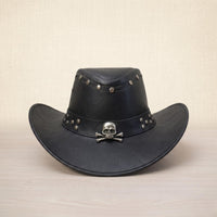 Stand Out with the Ultimate Skull Leather Cowboy Hat