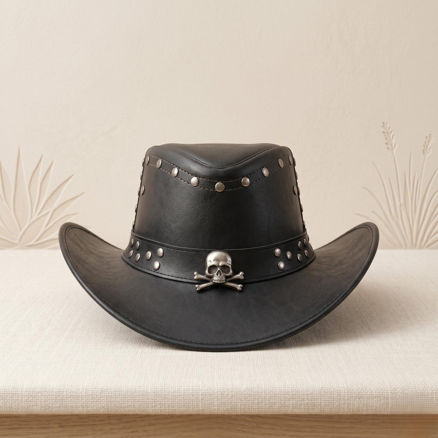 Stand Out with the Ultimate Skull Leather Cowboy Hat