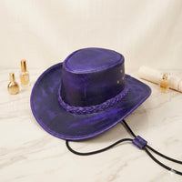 Standout Style Handcrafted Purple Leather Cowboy Hat