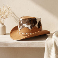 Brown Cowhide Leather Cowboy Hat | Authentic Western Rodeo Style