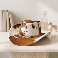Genuine Hair-on Cowhide Cowboy Hat | Authentic Western Rodeo & Festival Hat for Men and Women