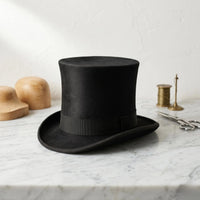 Handmade Wool Felt & Leather Top Hat | Victorian Steampunk Statement Headwear