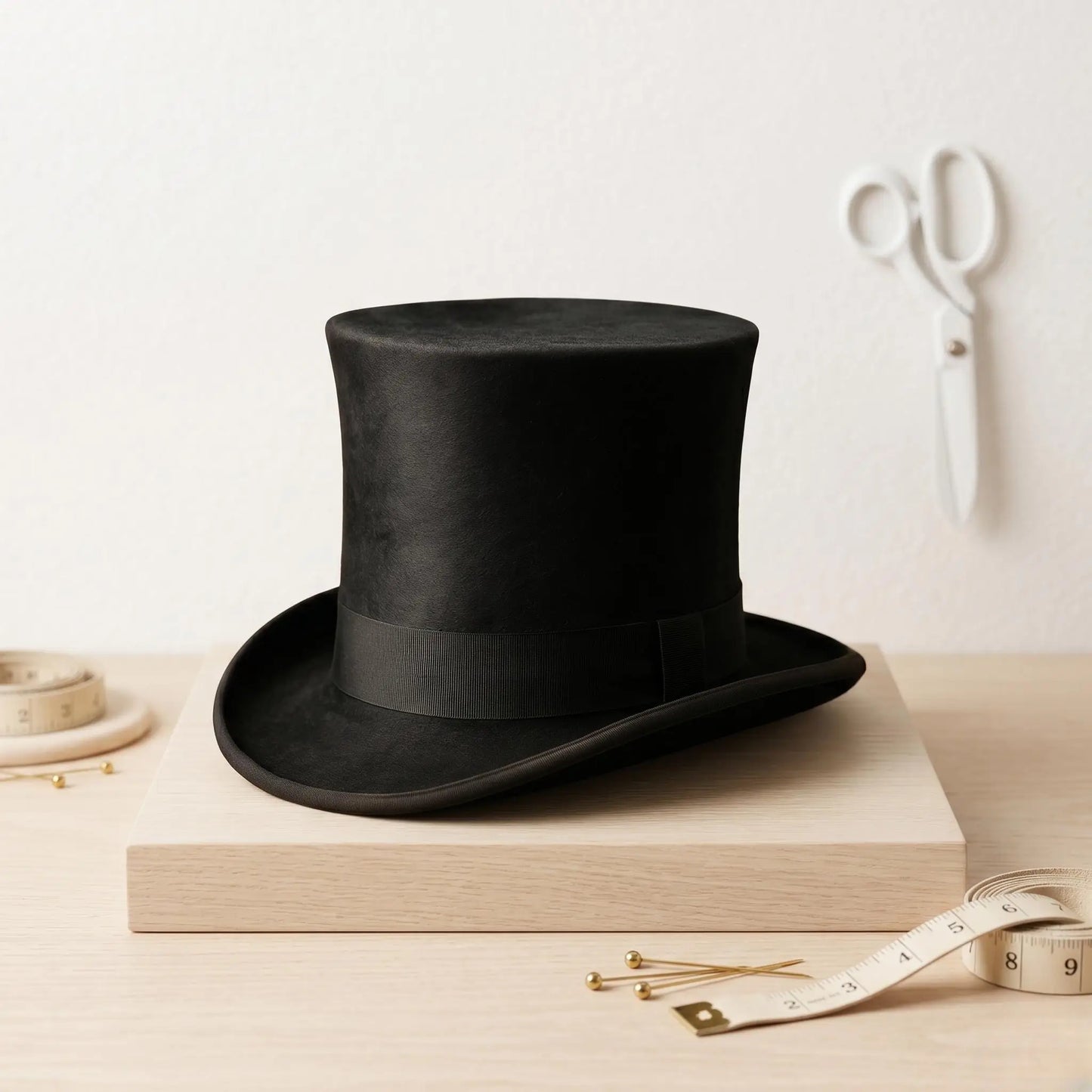 Handmade Wool Felt & Leather Top Hat | Victorian Steampunk Statement Headwear