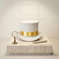Handmade White Leather & Gold Steampunk Top Hat | Victorian Gothic Cosplay Accessory