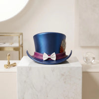 Handmade Blue Leather Steampunk Top Hat – Victorian Gothic Festival Cosplay Headwear