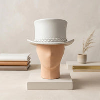 White Leather Top Hat – Victorian Steampunk Formal Costume Hat