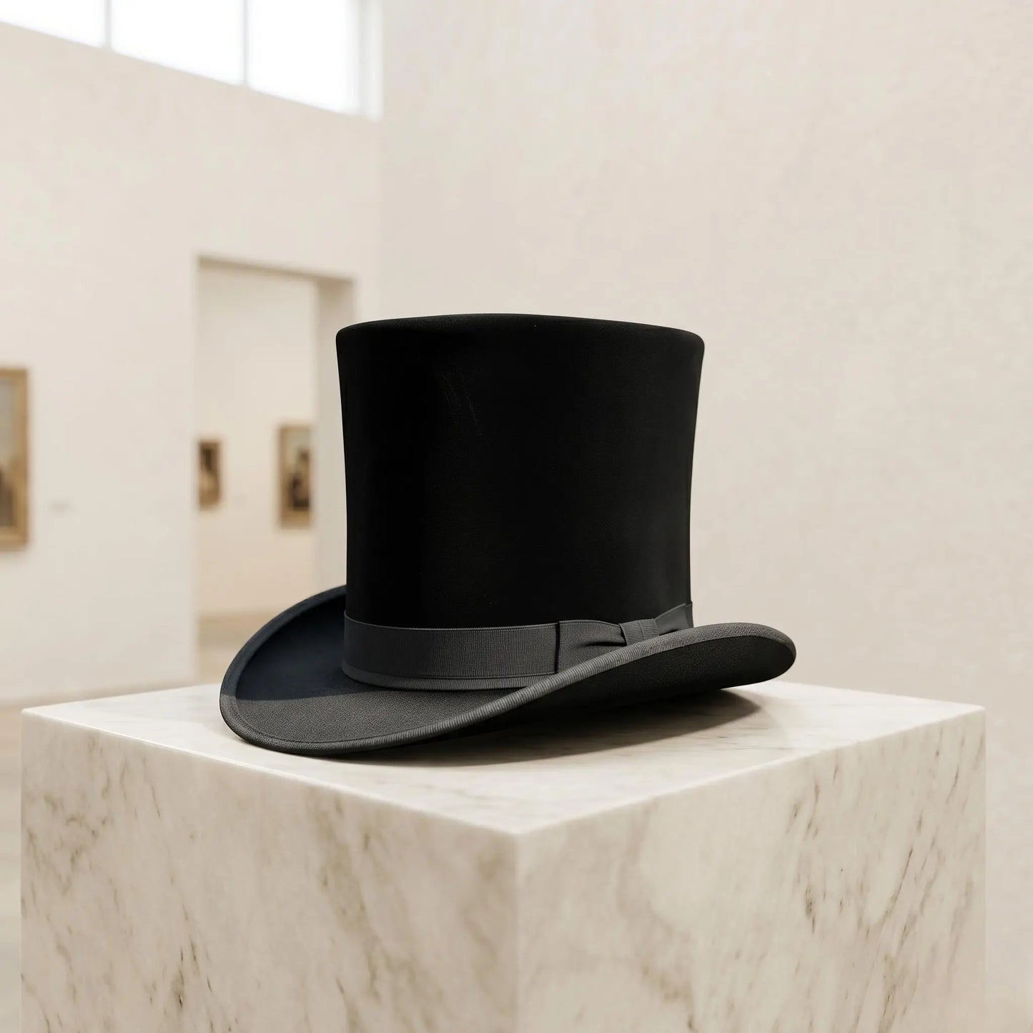 Handcrafted Black Silk Victorian Top Hat | Steampunk Formal Headwear