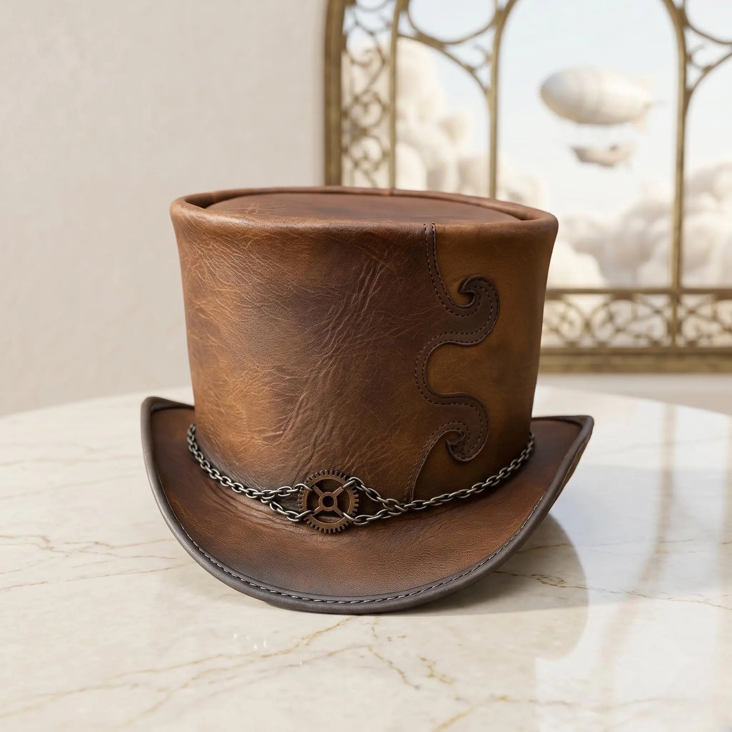 The Ultimate Steampunk Leather Top Hat | Handmade Victorian Gothic Costume Hat