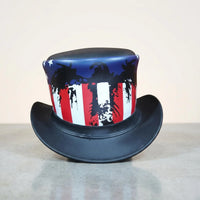 Stand Out in Bold American Style Handmade Leather Steampunk Top Hat