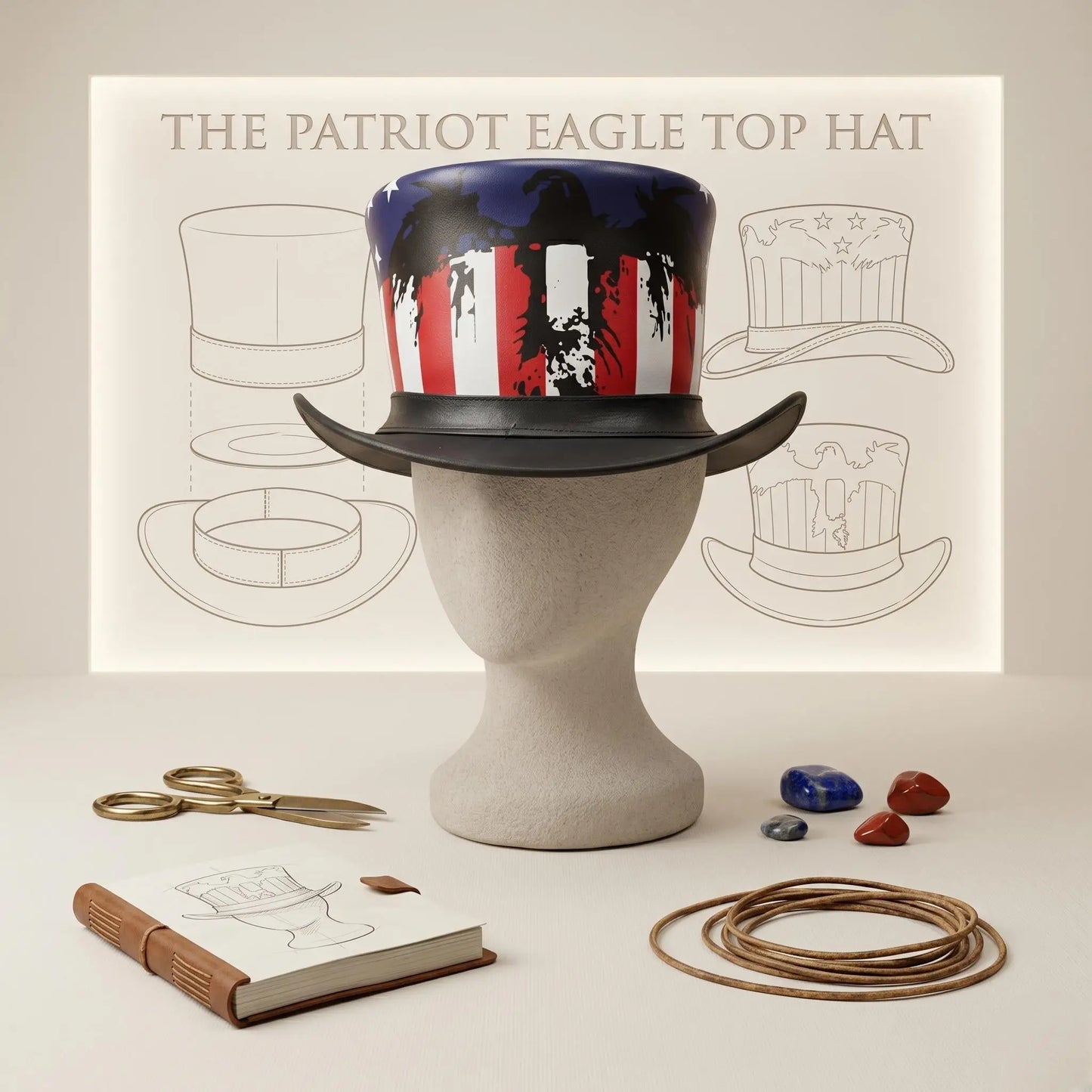 Stand Out in Bold American Style Handmade Leather Steampunk Top Hat