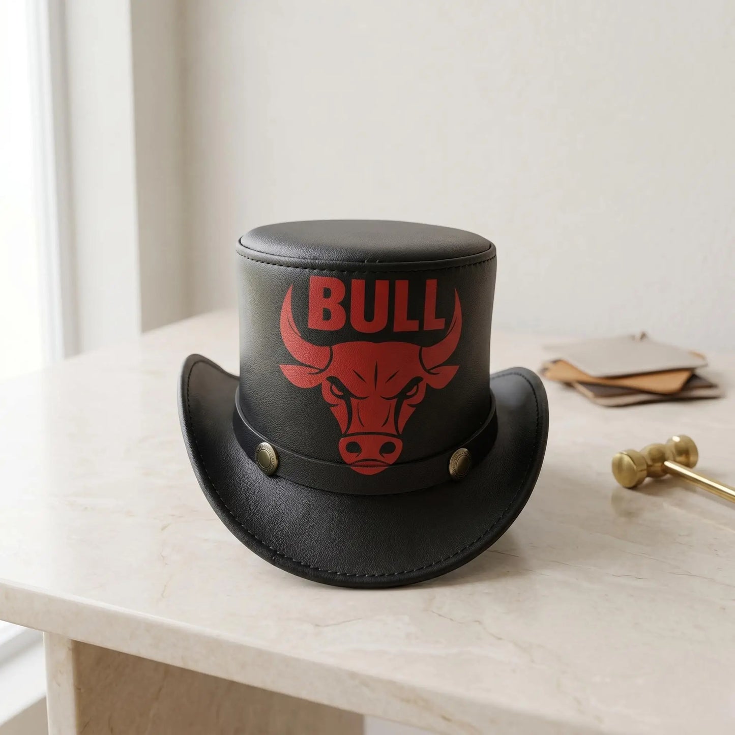 Unleash Your Inner Rebel Handmade Leather Bull Top Hat