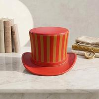 Red Striped Leather Top Hat – Steampunk & Victorian Statement Headwear