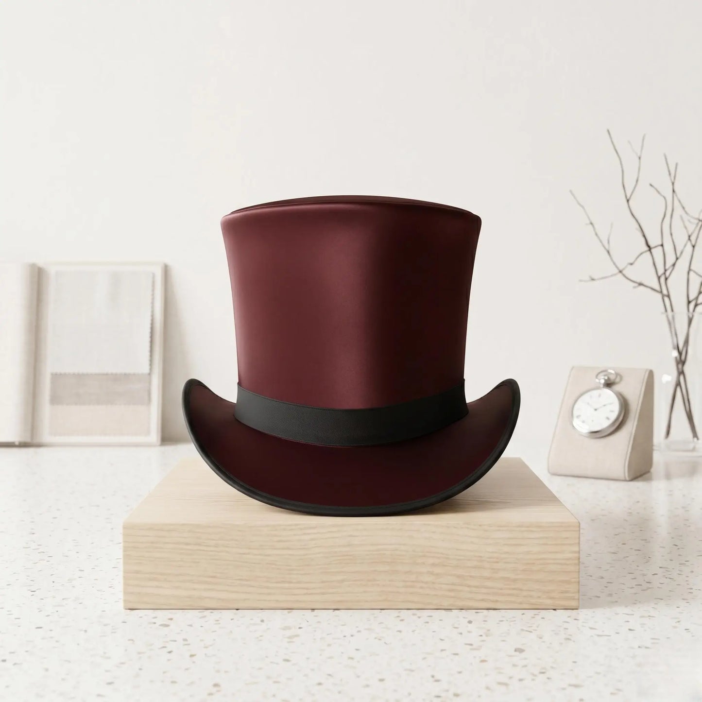 Handmade Brown Silk Top Hat