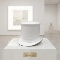 The Ivory Crown Handmade White Leather Top Hat