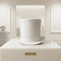 The Ivory Crown Handmade White Leather Top Hat