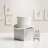 The Ivory Crown Handmade White Leather Top Hat