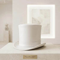 The Ivory Crown Handmade White Leather Top Hat